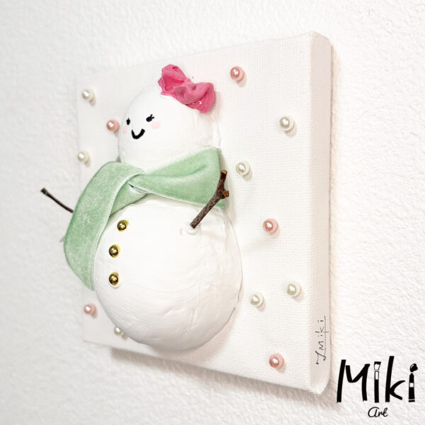 「雪だるま」10×10cm - 画像 (2)