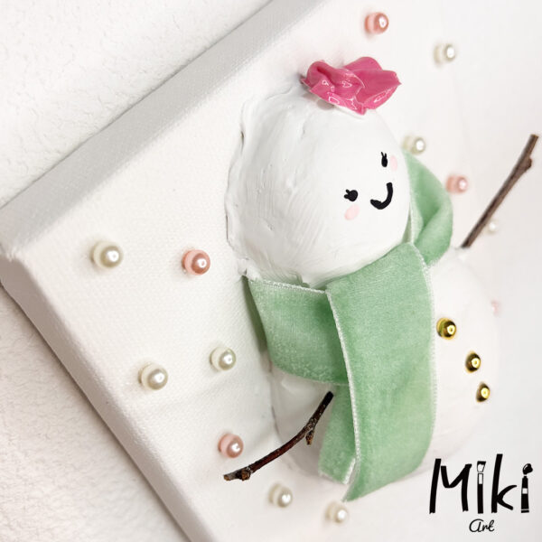 「雪だるま」10×10cm - 画像 (3)